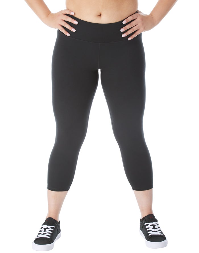 Champion Womens Leggings NZ - Plus Soft Touch Crop 21 Black ( 9801-FRMKA )